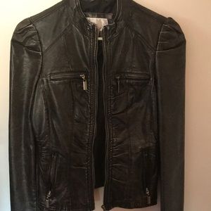 Faux leather black jacket